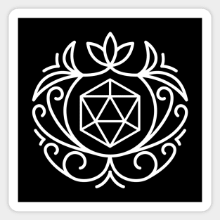 Polyhedral D20 Dice Monogram White Roleplaying Addict - Tabletop RPG Vault Sticker